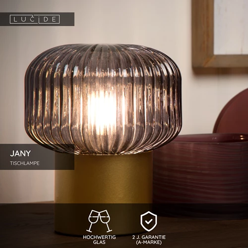 Lucide JANY - Tischlampe - Ø 16 cm - 1xE14 - Mattes Gold / Messing - USP